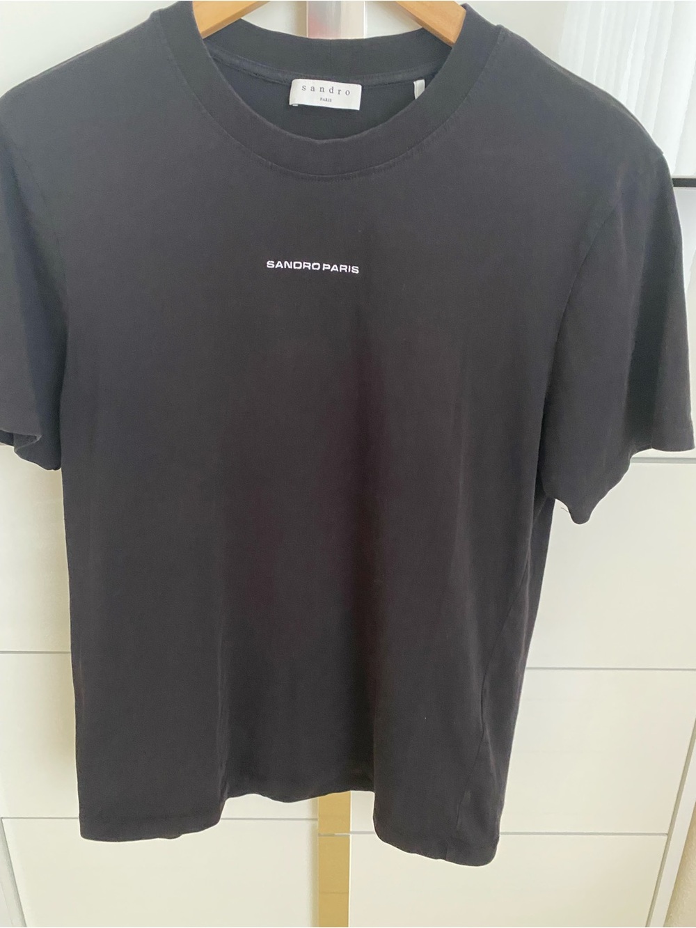 Sandro Black Short-Sleeve Logo Crewneck Tee